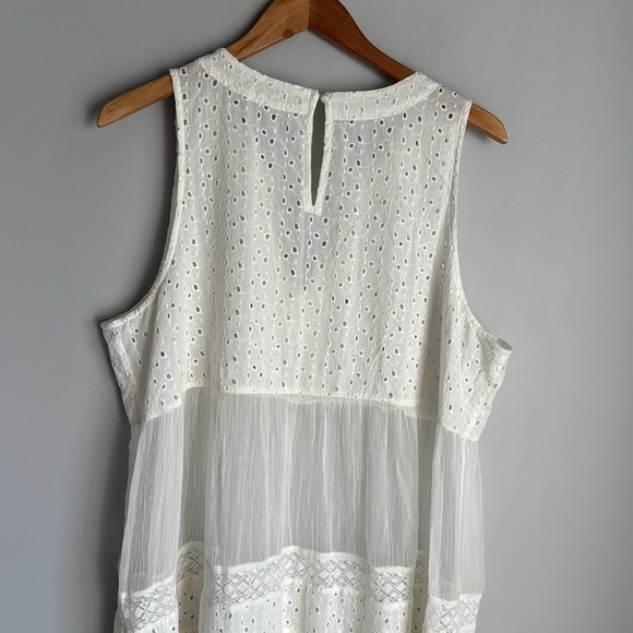 Sundance Zellie eyelet dress ivory XLP - Picture 8 of 12